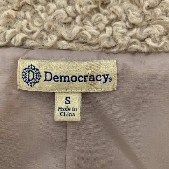 DEMOCRACY Faux Fur Mongolian Curly Lamb Teddy Jacket - Picture 3 of 12